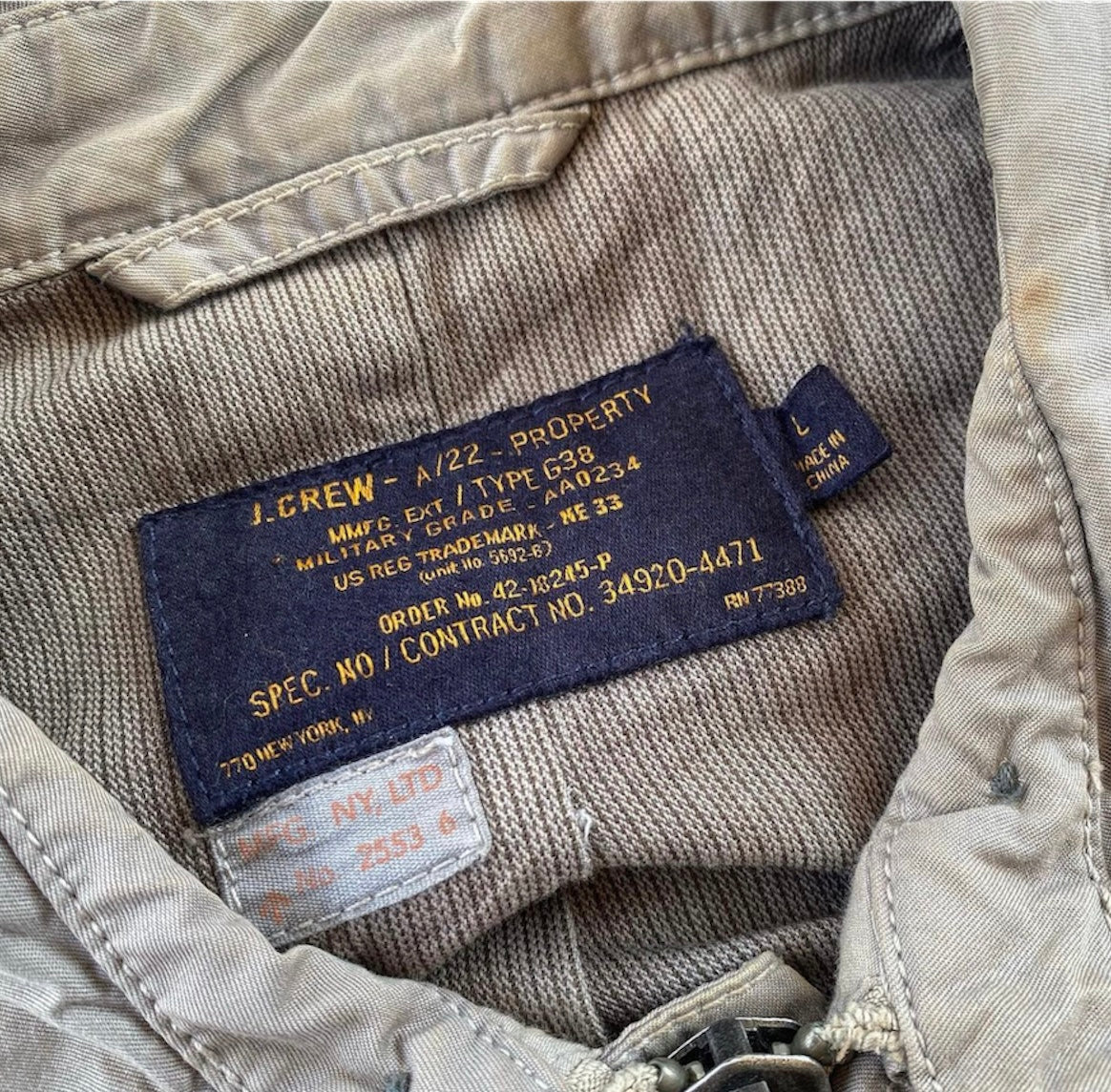 J.Crew A22 Type G38 Military Jacket